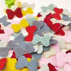 Felt Bowknot Padded Appliques, DIY Clothes, Hats, Bow Applique, Hair Clip Accessories, Patches, 4x2.5cm, 60Pcs