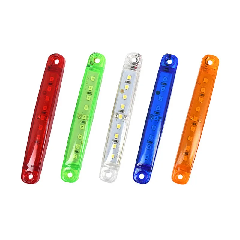 

2 шт., боковые габаритные индикаторы для грузовика, прицепа, автомобильный сигнал, тормоз, задний предупреждающий задний габаритный фонарь, 9-светодиодный 12 В 24 В, сигнальная лампа