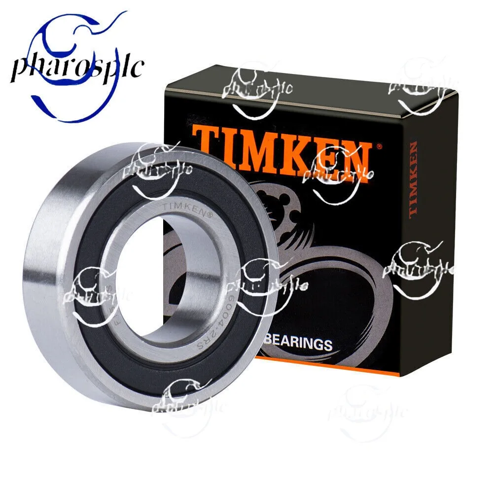 (2PACK) TIMKEN 6004-2RS 20X42X12MM Double Rubber Seal Bearings