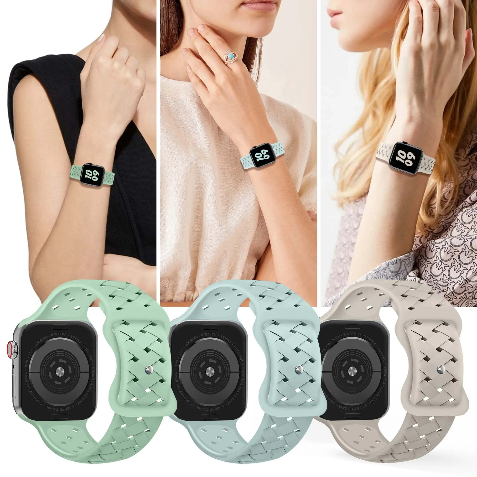 حزام سيليكون لساعة أبل سوار 40 مللي متر 44 مللي متر 45 مللي متر 41 مللي متر 38 مللي متر 42 مللي متر تنفس الفرقة iwatch سلسلة 10 9 7 6 se 8 Ultra 2 49 مللي متر