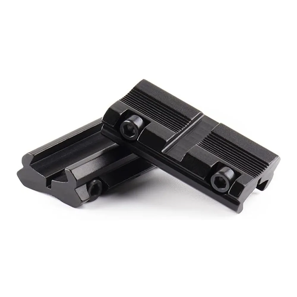 2 Stück Low-Profile-Konverter 11mm auf 20mm / 22mm Zielfernrohr-Ringhalterungsadapter für Dovetail Weaver Picatinny Schiene Jagdzubehör – Detail 5