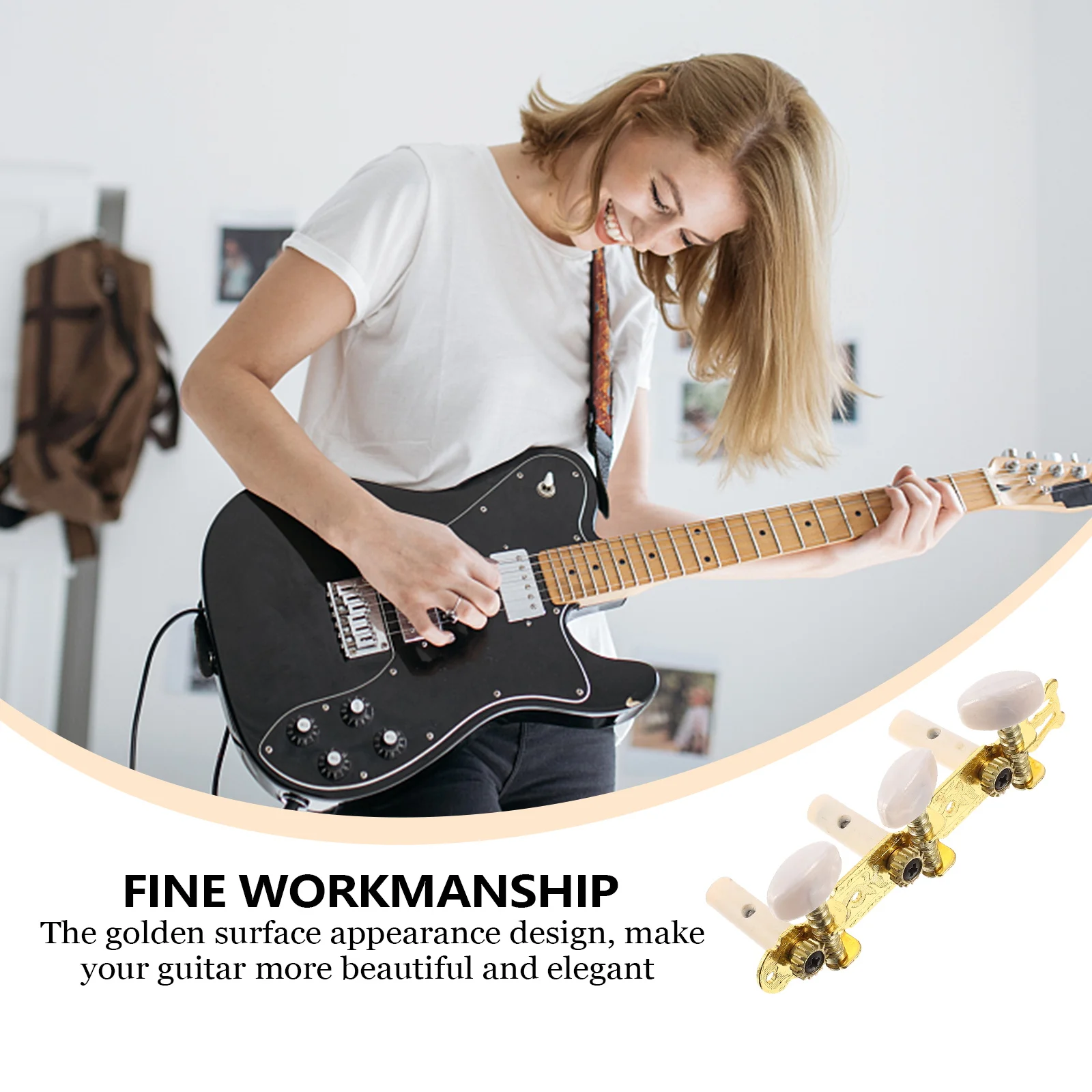 

Classical Guitar Pegs Replacement Parts Durable Acrylic H A3 Steel Base Easy Tuning Various Guitars Elegant Design