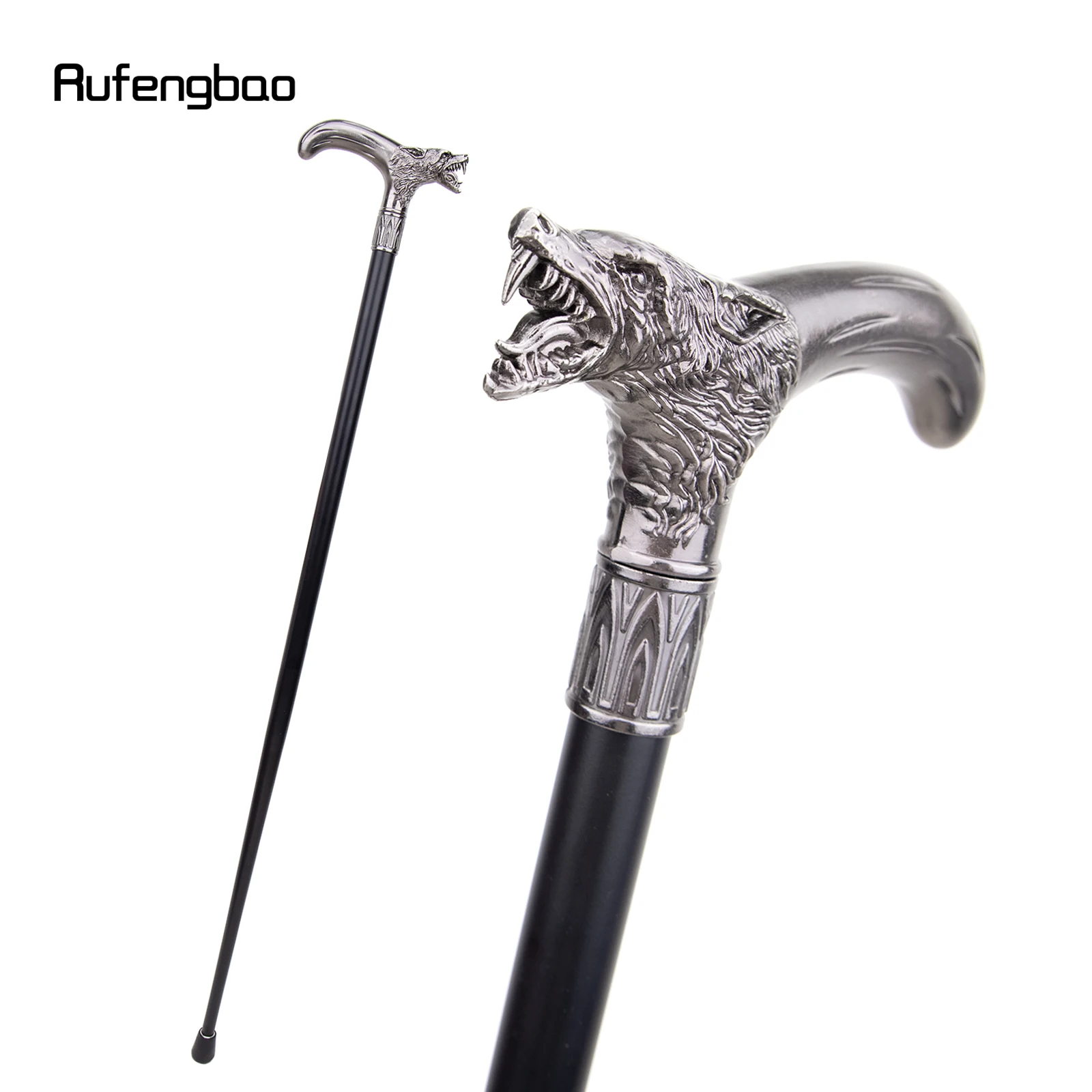 

Wolf Head Biting Single Joint Fashion Walking Stick Decorative Vampire Cospaly Party Walking Cane Halloween Crosier 93cm