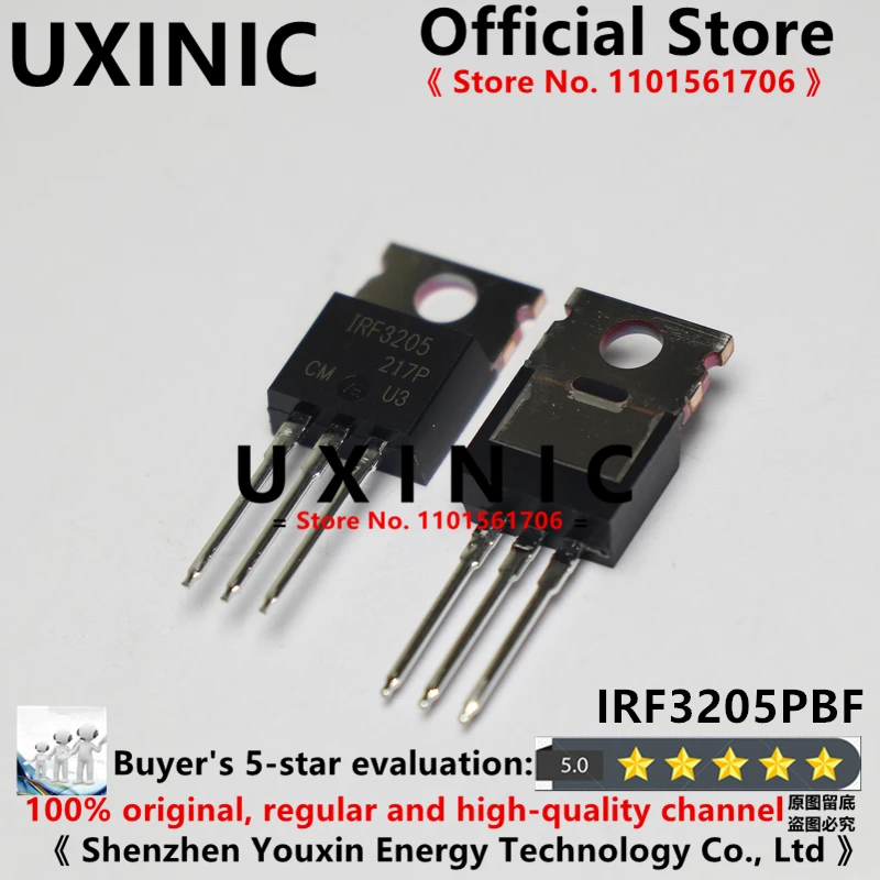 UXINIC 100% 10pcs - 50pcs/LOT  New Imported OriginaI  IRF3205 IRF3205PBF TO-220 MOS FET 55V 110A 200W