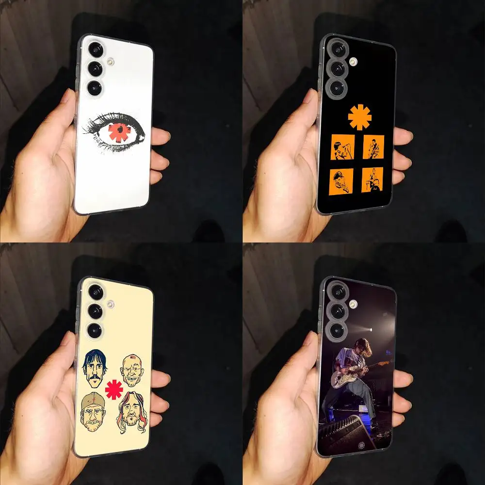 

Red Hot Chili P-Peppers RHCP Phone Case For Samsung S24,30,21,22,23,20 FE,lite,PIus,Ultra,5G,Note,9,10 Transparent Cover