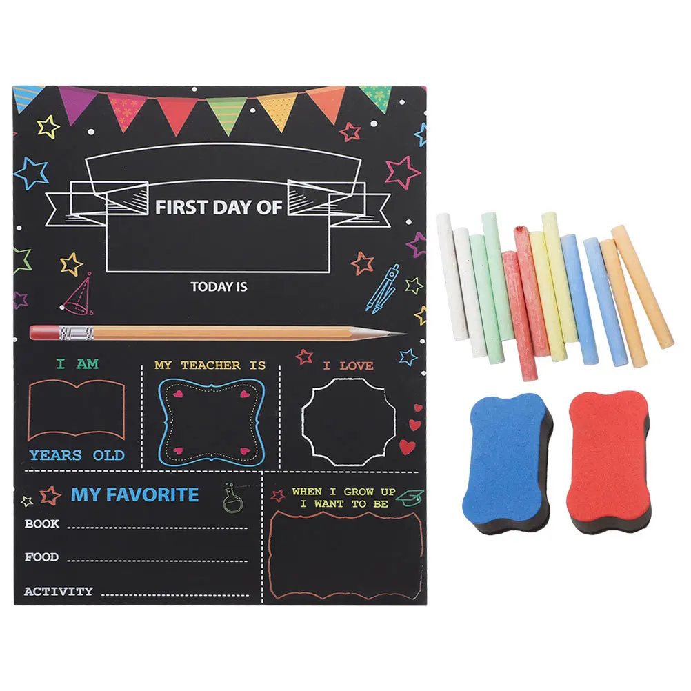 مجموعة واحدة من علامات السبورة لمرحلة ما قبل المدرسة، لوحة رسائل مثالية، سهلة التخزين، لوحة مدرسية لعلامة السبورة المدرسية