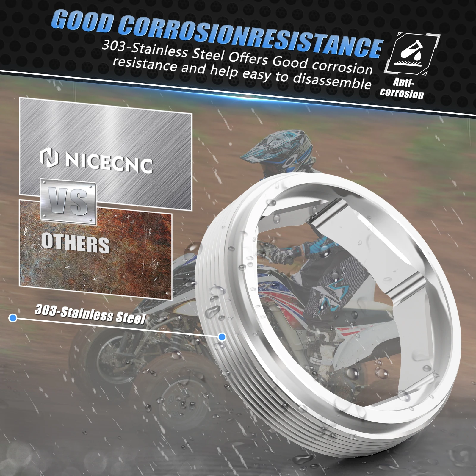 For Yamaha Raptor 700 ATV Steering Stem Bearing Holder Nut For Raptor 700R 660R YFZ450 Grizzly 550 450 400 350 Banhsee Kodiak