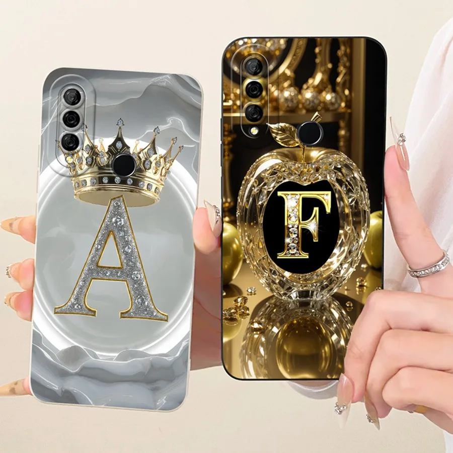 Funda para Huawei Y9 Prime 2019, funda con inicial de princesa para Huawei Y9, Y9s, Y9 Prime 2019, fundas de silicona suave para teléfono