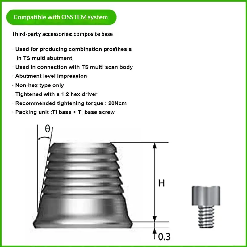 Osstem Multi-Unit Titan-Abutment CAD/CAM Grade 5 Ti-Base Hochpräzise Implantatrestaurierung für Zahnkliniken & Labore – Detail 9