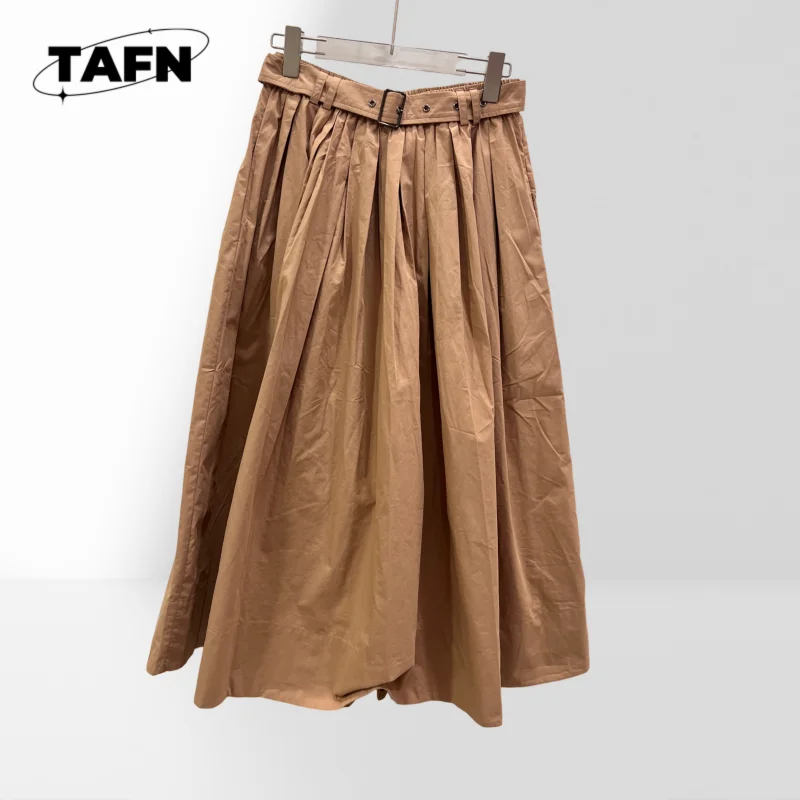 

Beautiful High Street Temperament High Waist Pleated Cotton Dress Floral Midi Skirt for Women Design for Summer Wardrobe AF2736