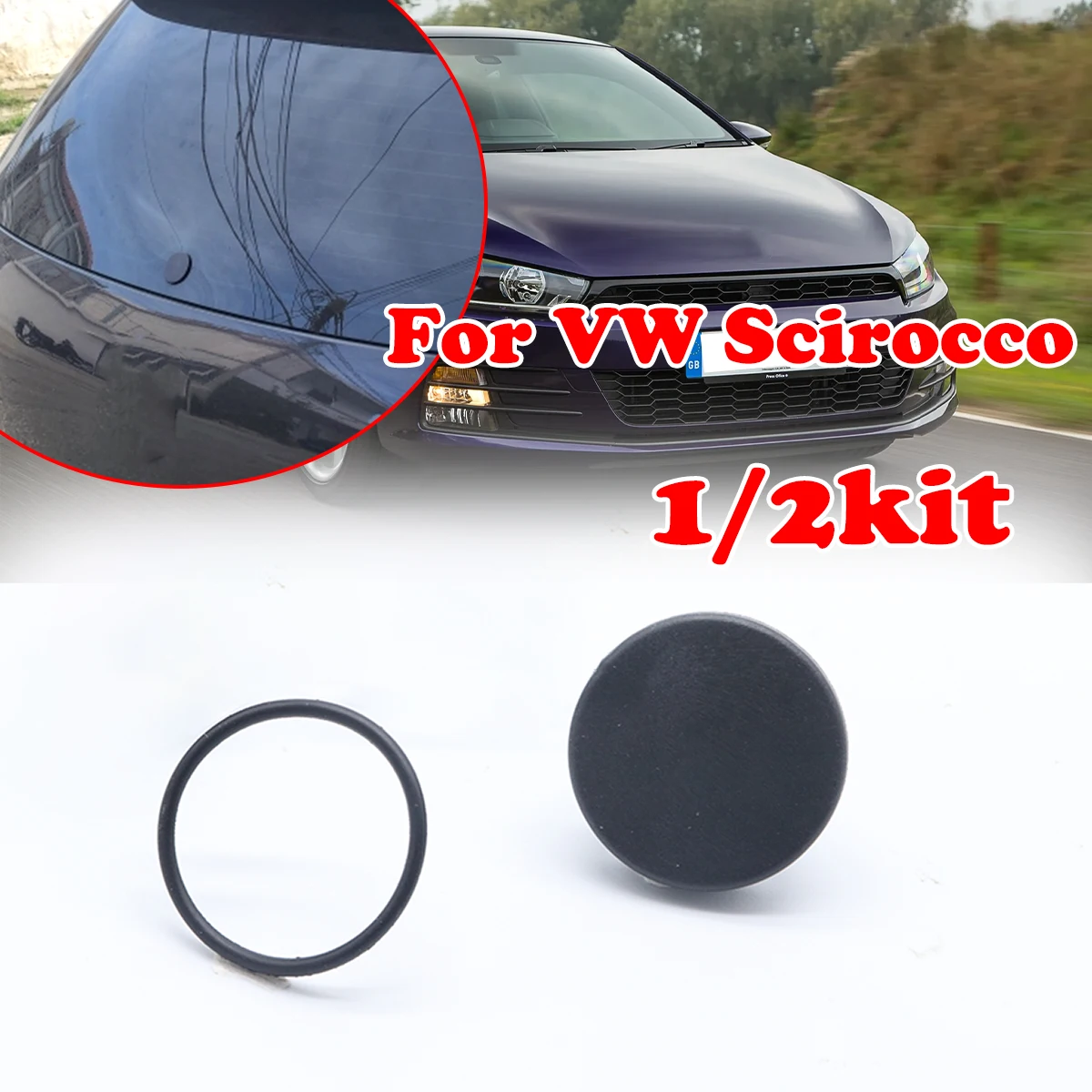 

1/2set For VW Scirocco Golf 4 5 1J 1K Audi A3 8L 8P 8V Car Rear Windscreen Wiper Delete Bung Grommet Removal Cap Car Accessories