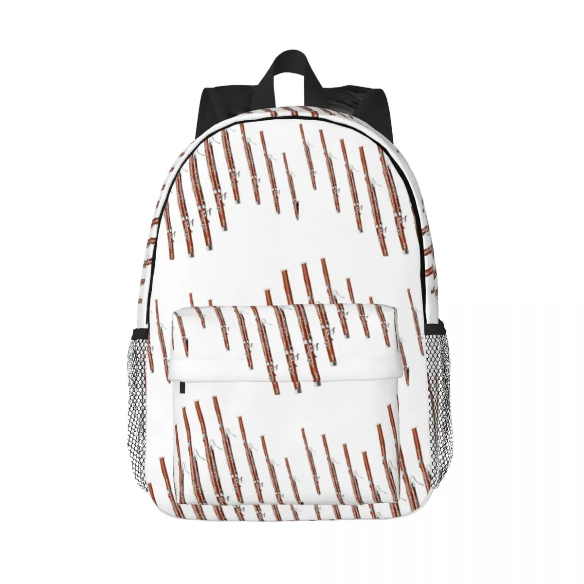 Bassoon On Black Zigzag Backpacks Teenager Bookbag Casual Students School Bags Laptop Rucksack Shoulder Bag Large Capacity