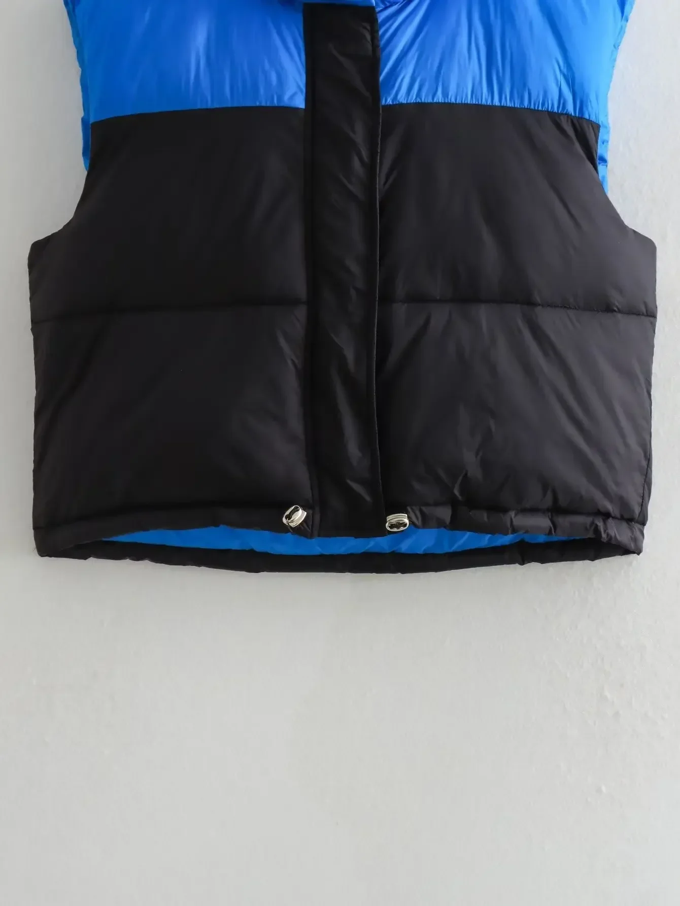Patchwork Women Cotton Vests Coats Female Stand Collar Front Zipper Sleeveless Warm Quilted Vest Ladies Waistcoat Top
