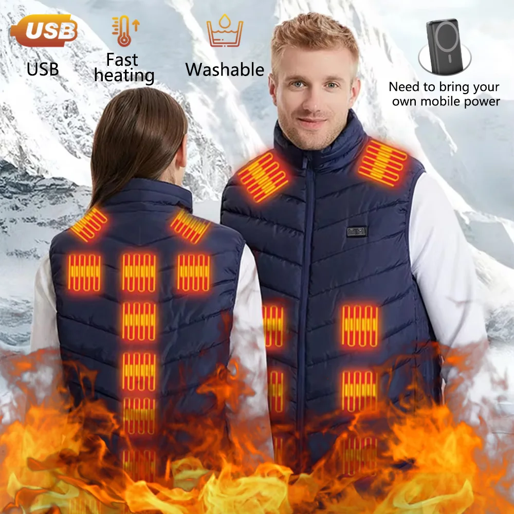 Electric Heating Vest Heated Down Jacket Man Heated Vest Men Women Usb Heated Jacket Heated Body Warmer Clothing Veste