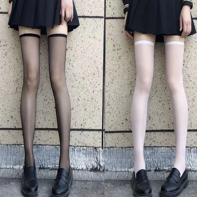 2Pairs Women Sexy Stockings Summer Ultra Thin Body Stockings Thigh High Over Knee Nylon Long Socks Hosiery Lolita Stockings