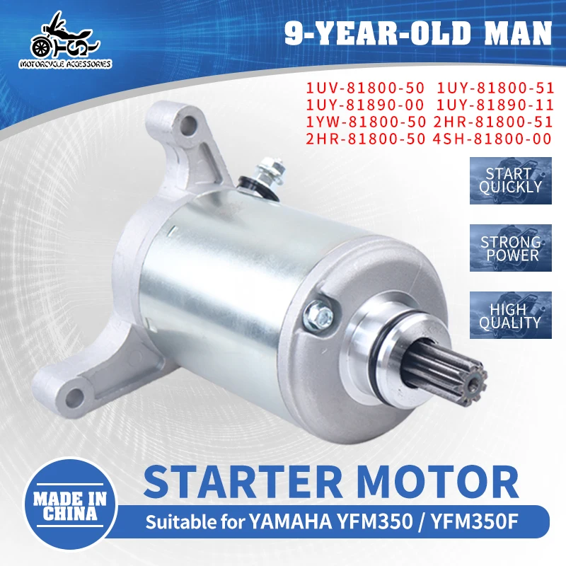 

Starter Motor & Relay for Yamaha YFM350 Warrior Moto Big Bear YFM 350 Raptor 350 18756 1YW-81800-50 1UV-81800-50 128000-3760
