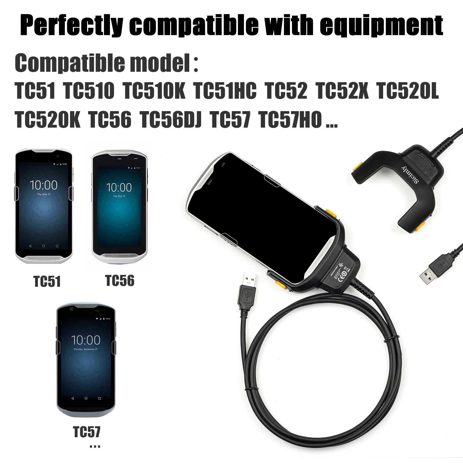 

USB Charger Scanner Cable USB Data Transfer Zebra TC51 TC56 TC57 TC510 TC510K TC52 TC52X TC520L TC51HC TC57HO TC510K-1PAZU2P-A6