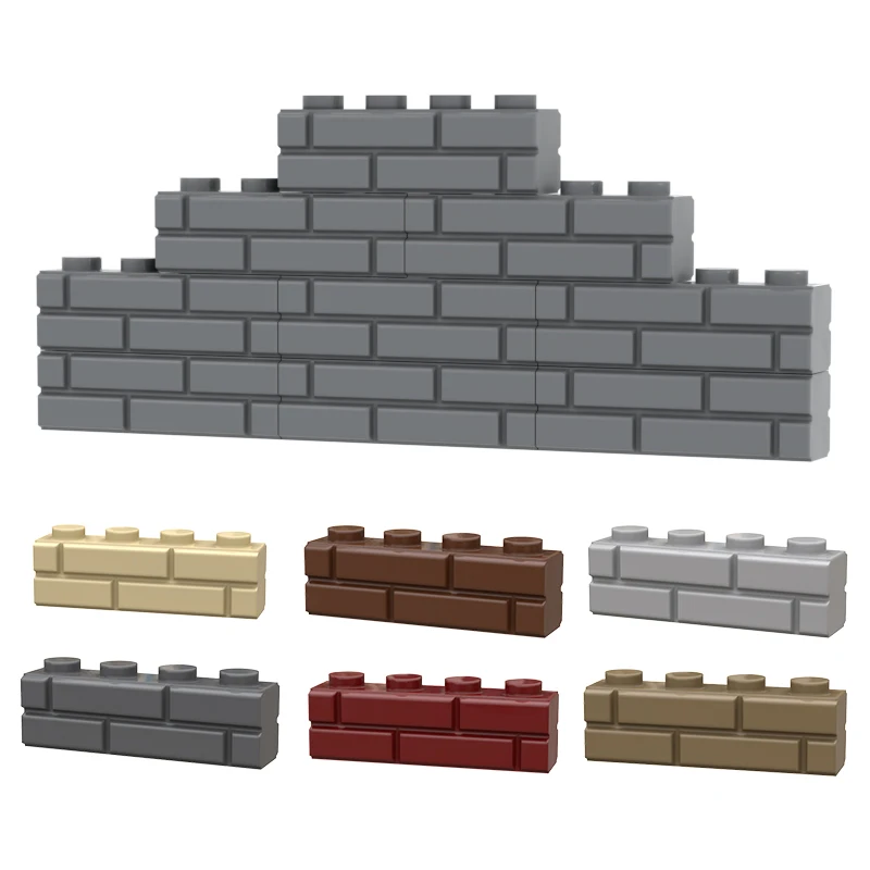 Masonry Wall Modified Bricks 15533 1x4 Toys Building Blocks Compatible Major Brand Profile Collection