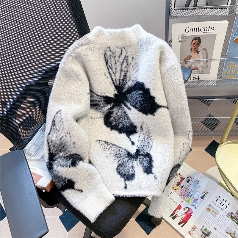 

Свитера Джемперы Кардиганы Женские гранж-шерстяные карманы с вышитыми карманами Boxy Mother Casual Бабушка Классический вязаный кардиган Осень