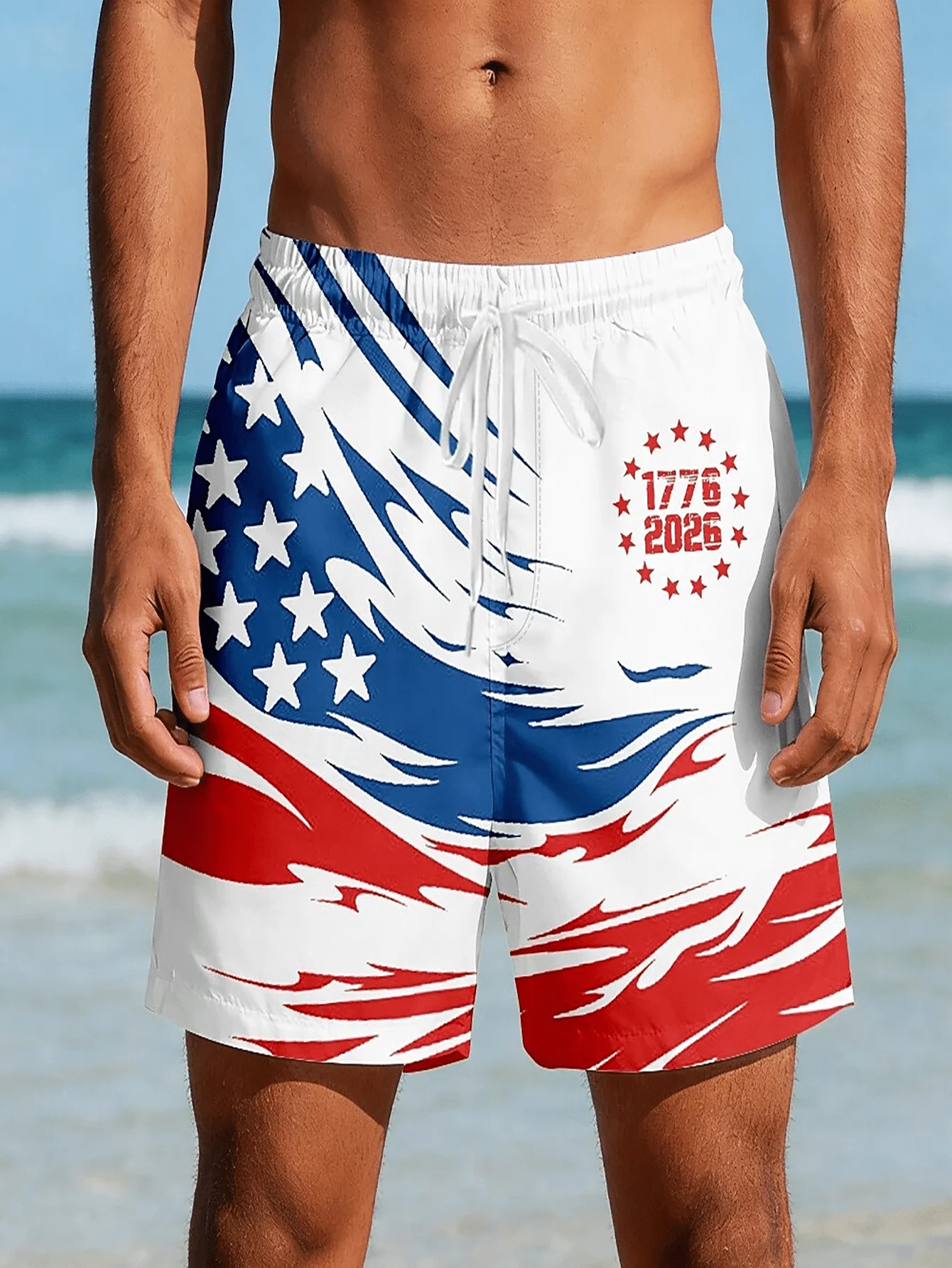 

Men's Tropical Quick Dry Drawstring Waist Beach Swim Trunks With Orange Fruit Floral Print 2026