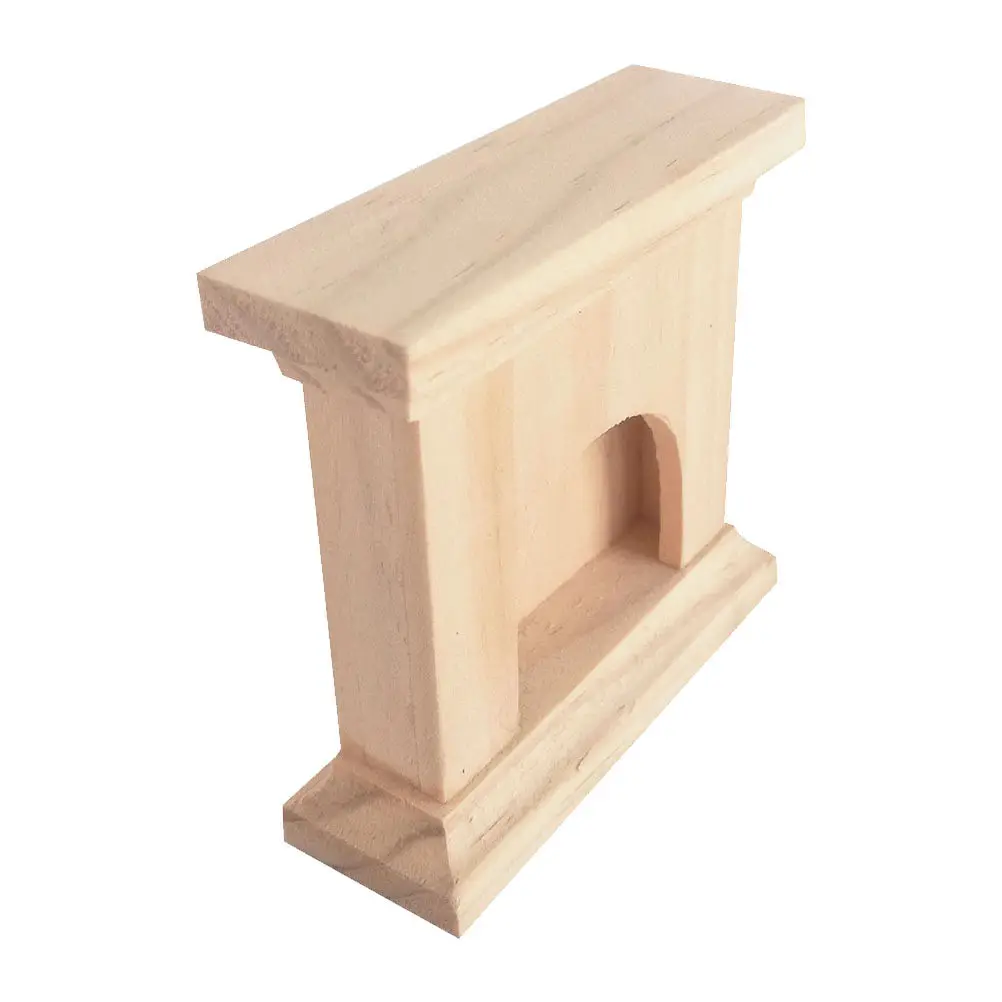 

1Pcs Solid Wood Fireplace Miniature Realistic Simulation Prop for Mini House Decor Photo Props Miniature Scene Decoration