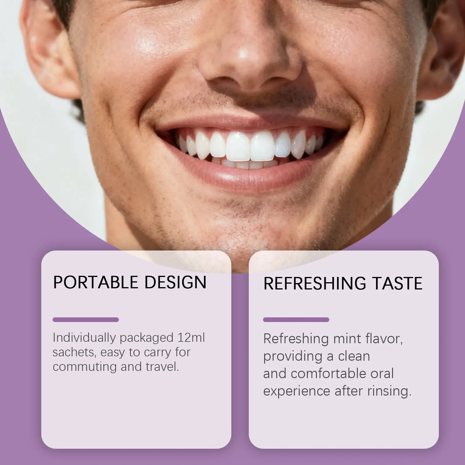 Purple Mouthwash For Teeth Whitening Color Correcting,Support Gum Health Gentle Oral Care 20 Portable Mint Whitening Mouthwash - view 4