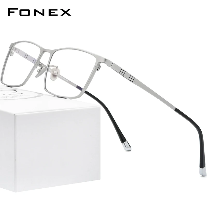 FONEX 순수 티타늄 남성용 클래식 사각 안경테 F85641 – 2020 신제품