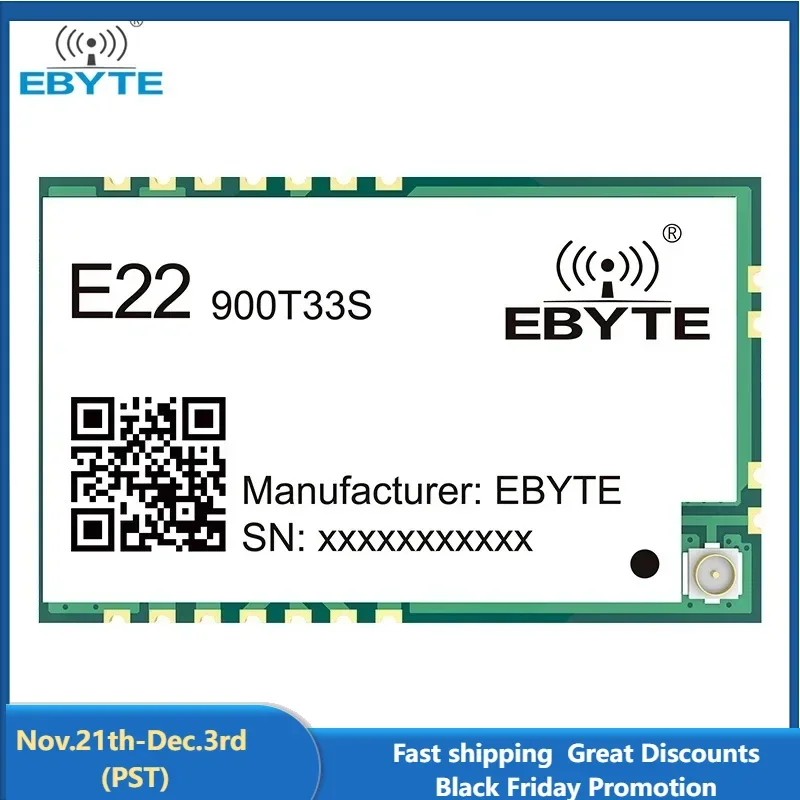 868/915MHz 2W LoRa Wireless Module EBYTE E22-900T33S IPEX Relay Networking 16KM Long Distance LBT RSSI SMD Module