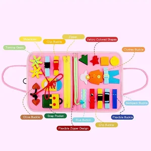 Montessori Anak-anak Perjalanan Mainan Merasa Aktivitas Tenang Buku Sibuk Papan Aktivitas Pendidikan Sensorik Buku Pembelajaran 10 buku sibuk bayi penjualan terbaik - №