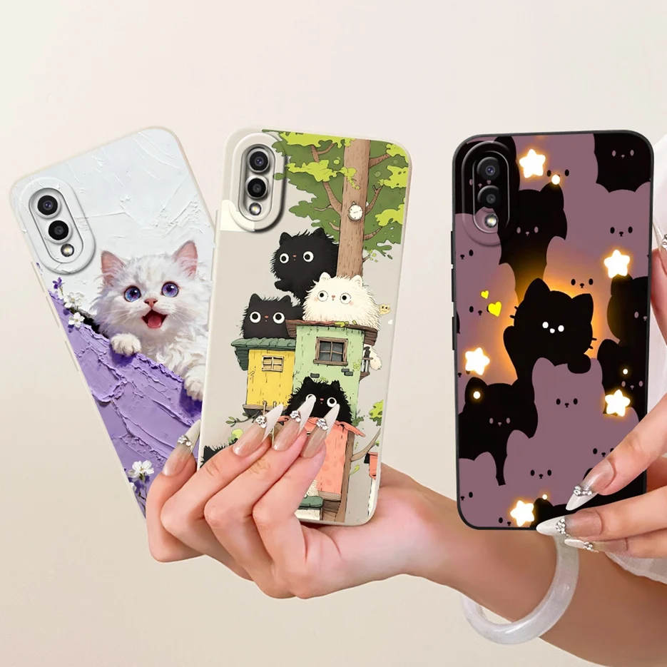 For Samsung Galaxy A02 Case SM-A022F Cute Cat Fashion Cartoon Cover Soft TPU Phone Case For Samsung A02 M 02 Galaxy M02 4G Shell
