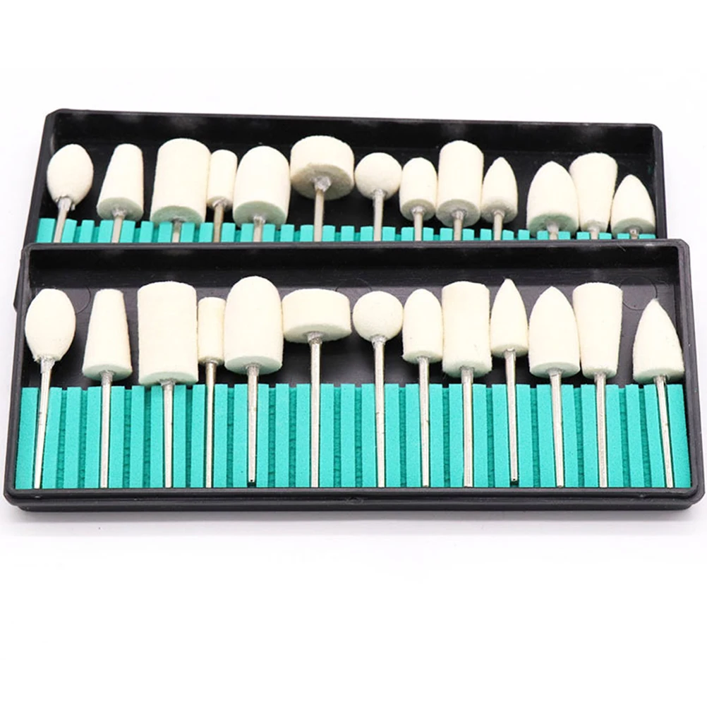 

12pcs Wool Grinding Heads Bit Nail Kit Sanding Polisher Manicure Grinder Rotary Tool Accessories Longlasting Durability Nail