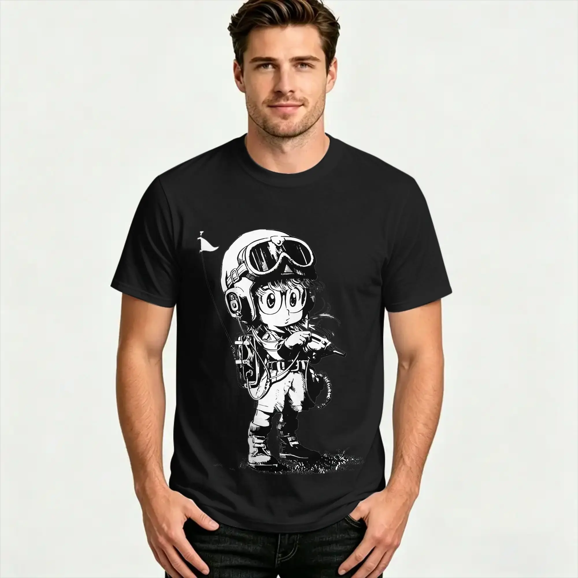 Leisure Arale Kawaii Manga Anime  T-Shirt Men Women Crewneck Cotton T Shirts Dr. Slump Short Sleeve Tees Plus Size Tops
