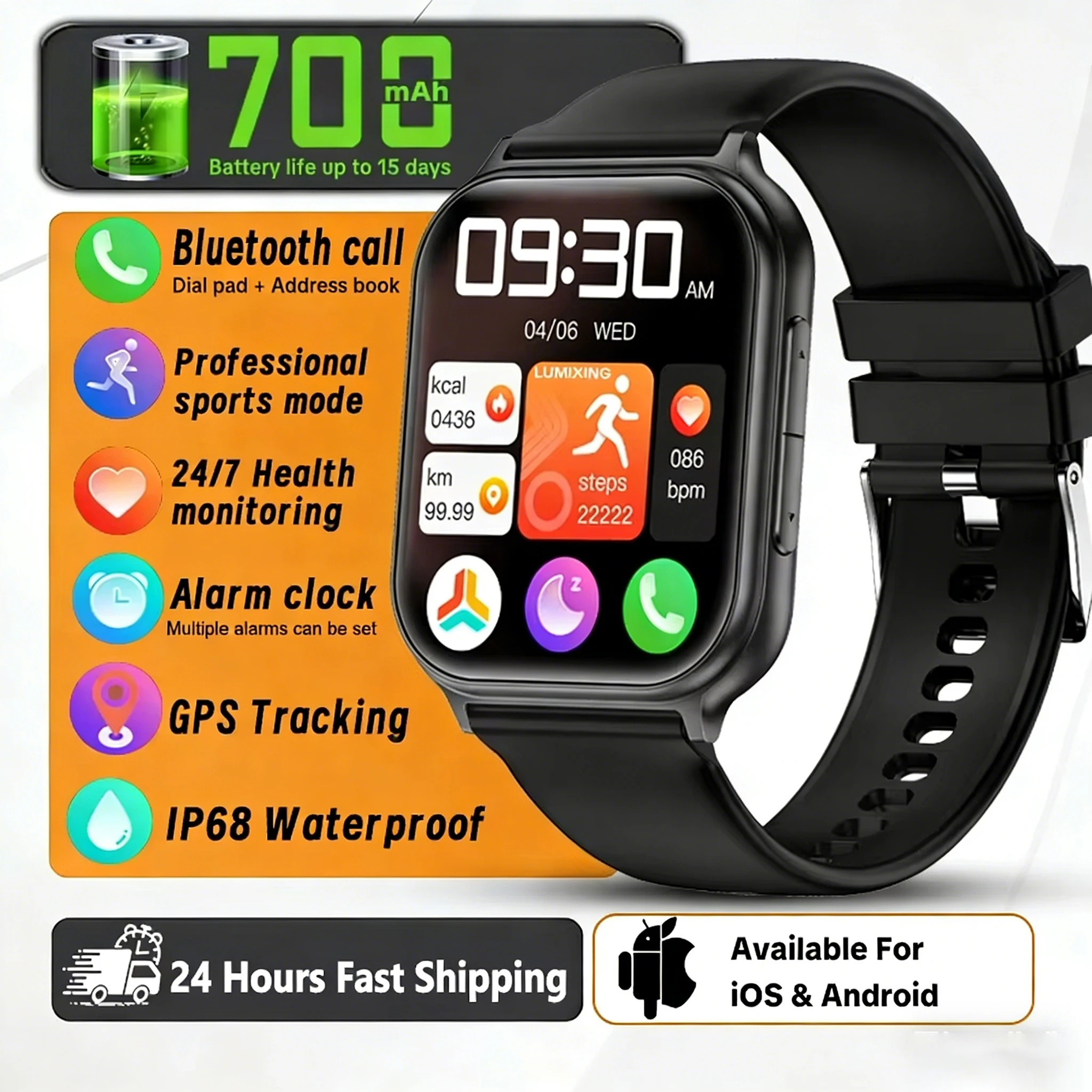 

2026 New Bip 6 Pro Smart Watch Men Women GPS Track Bluetooth Call Heart Rate Fitness Outdoor Sports IP68 Waterproof Smartwatches