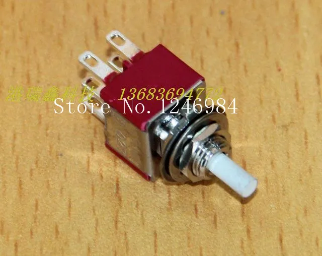 [SA]P8702 Dual 6-pin M6.35 toggle switch reset button normally open normally closed without a lock Taiwan Deli Wei Q27--50pcs/lo