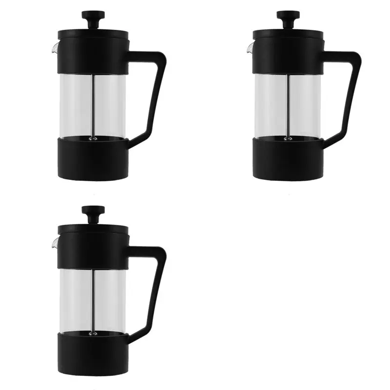 

ABFU-3X French Press Coffee & Tea Maker, Thickened Borosilicate Glass Coffee Press Rust-Free And Dishwasher Safe,Black