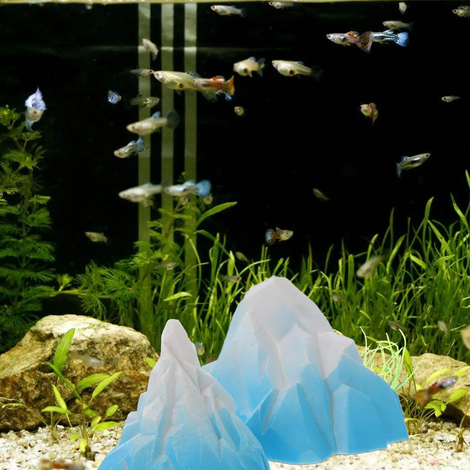 

2 Pcs Cake Iceberg Decoration Toys Centerpiece Pvc Heater Betta Fish Tank Accessories