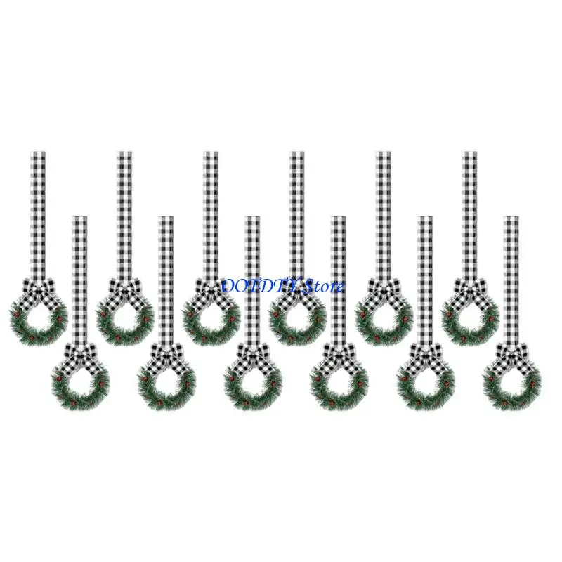 367A Small Christmas Wreaths Hanging Decoration for Kitchen Cupboard Porch Door Wall