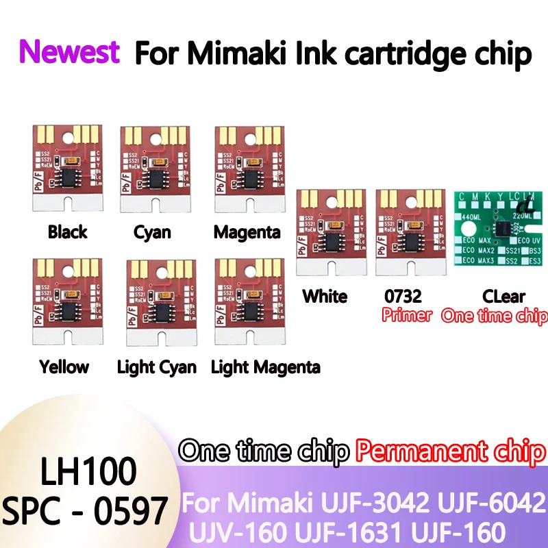 

Чип картриджа с чернилами LH100 SPC 0597 для Mimaki UJF-3042 UJF-6042 UJV-160 SPC-0597 УФ-чернильные картриджи с постоянным чипом LH 100