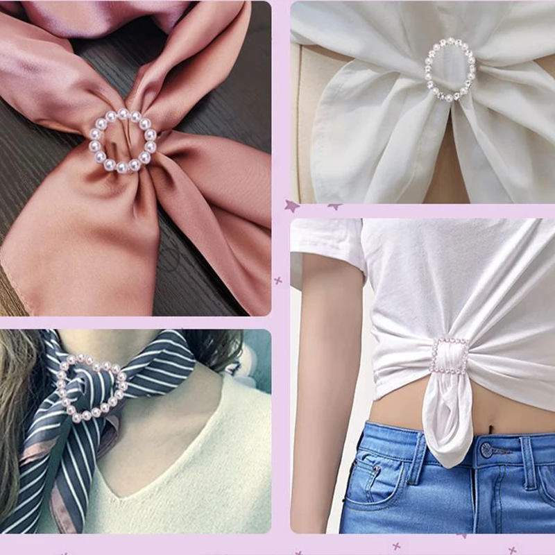 

4Pcs Fashion Clothing Corner Buckle Ring Scarf Buckle Artifact Fold The Waist and Secure The Shirt Hem with A Tight Clasp