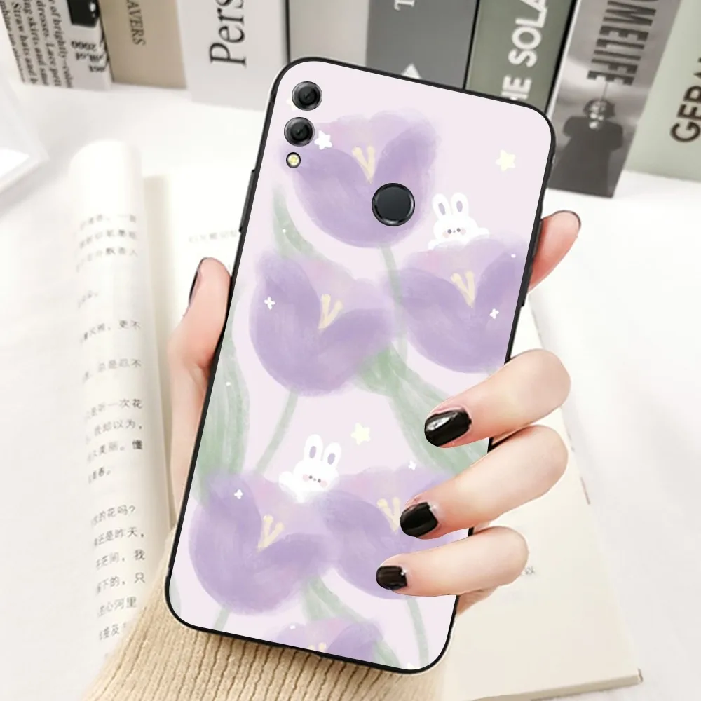 Purple Tulip Phone Case For Huawei Honor 10 lite 9 20 7A pro 9X pro 30 pro 50 pro 60 pro 70 pro plus