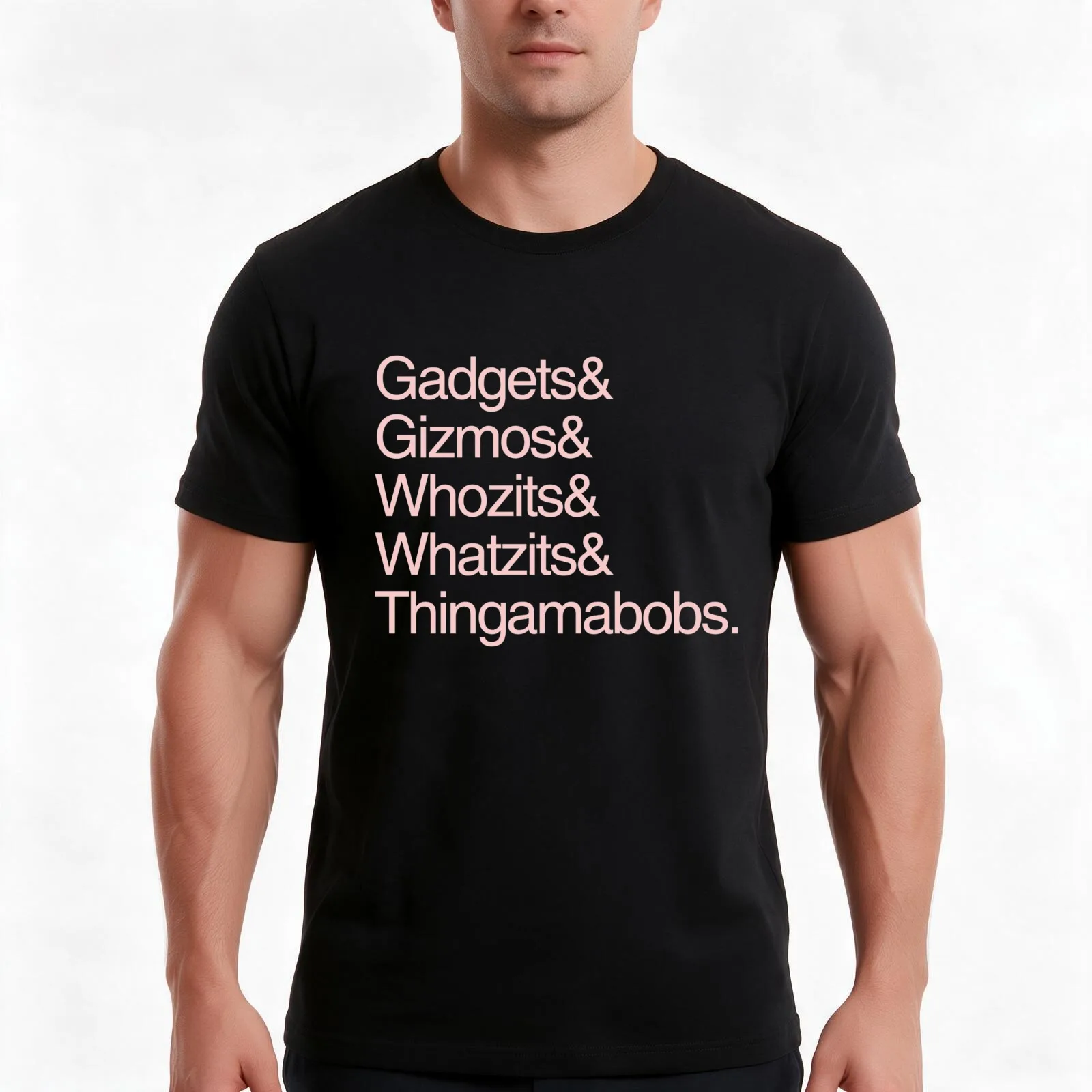 Gadgets and Gizmos Millennial Pink T-Shirt, Summer Casual Cotton Tee, Oversized Streetwear Tops, Vintage Graphic Print