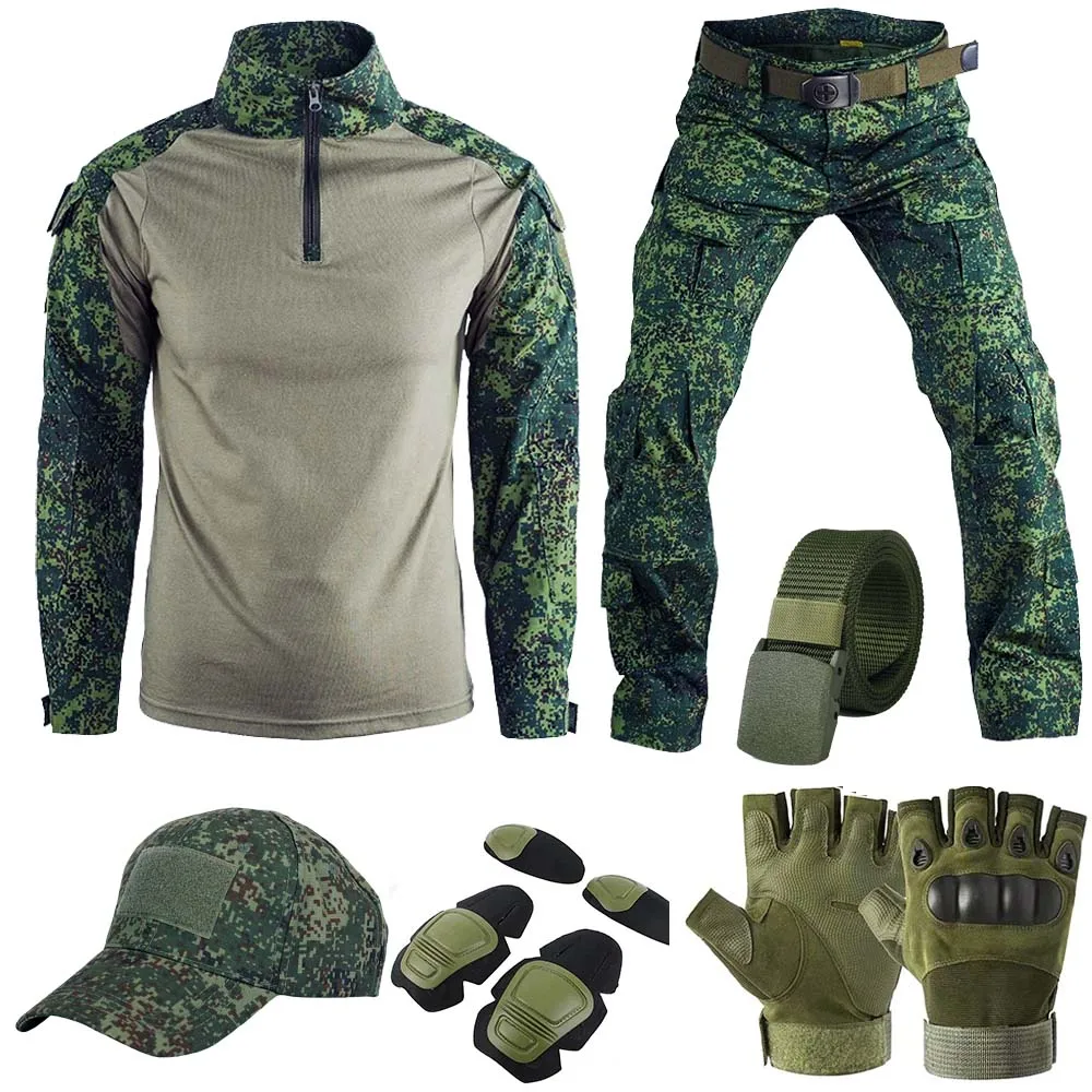 

RU Tactical Uniform Suits Milit Outdoor Combat Shirts Camo Pants Men Fishing Trainning Airsoft Paintball Hunting Clothes Sets 11