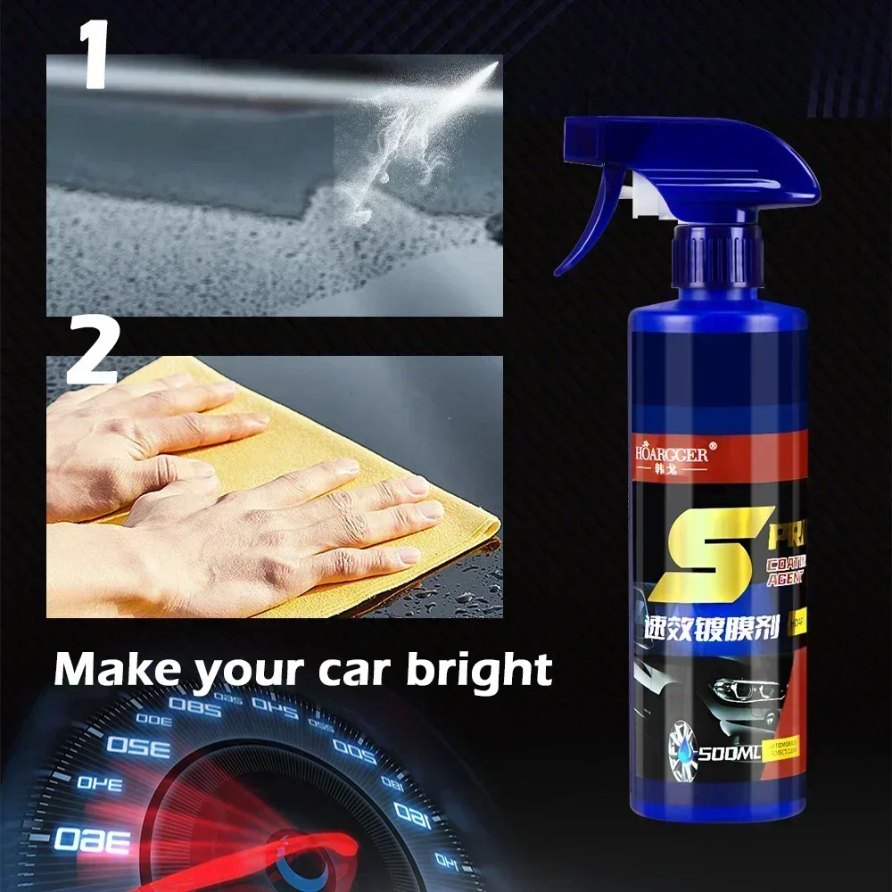 500ml 3 in 1 Car Paint Repair Ceramic Coating Spray Quick Nano-coating Spray Wax Automotive Hydrophobic Polish Paint Cleaner