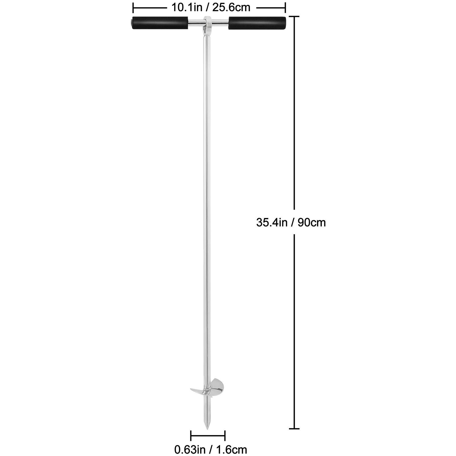모래 앵커, 해변 및 모래사장용 긴 오거, 탈착식 손잡이가 있는 316 스테인리스 스틸 스크류 앵커, 번지줄 및 휴대용 가방 포함