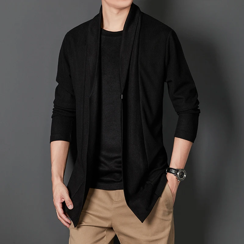 Lapel False Two-Piece Suit Cardigan Men's T-shirt Spring Korean Style Handsome Personalized Men's Clothing Trendy Coat