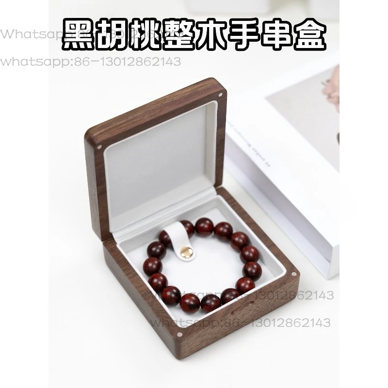 black walnut solid wood jewelry box, bracelet storage box, whole wood engraved jewelry box.