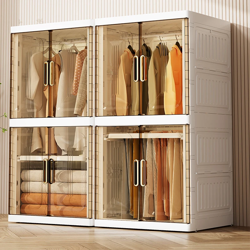 Home Furniture High Strength Homeused Plastic Wardrobe Cabinet Folding Storage Box