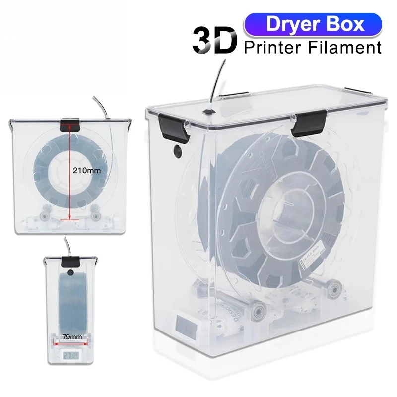 For 3D Printer Tools Storage Box Holder 3D Printer Parts Filament Dryer Box Airtight And Moisture-Resistant Real-Time Monitoring