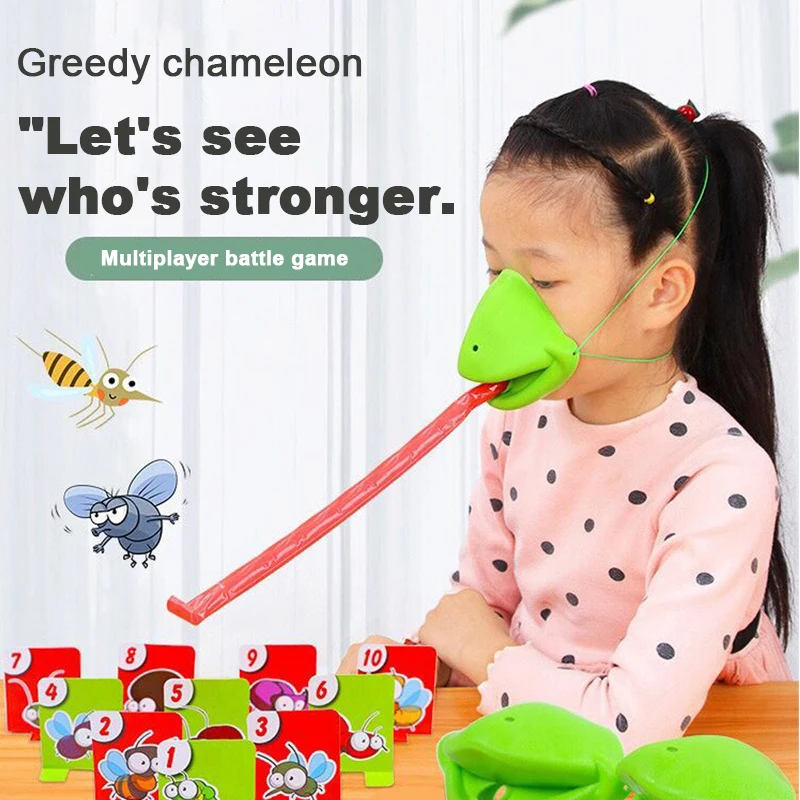 Tiktok Frog Mouth Speaking Board Game Chameleon Playing Card Competition Parent Child Interactive Desktop Children's Toys