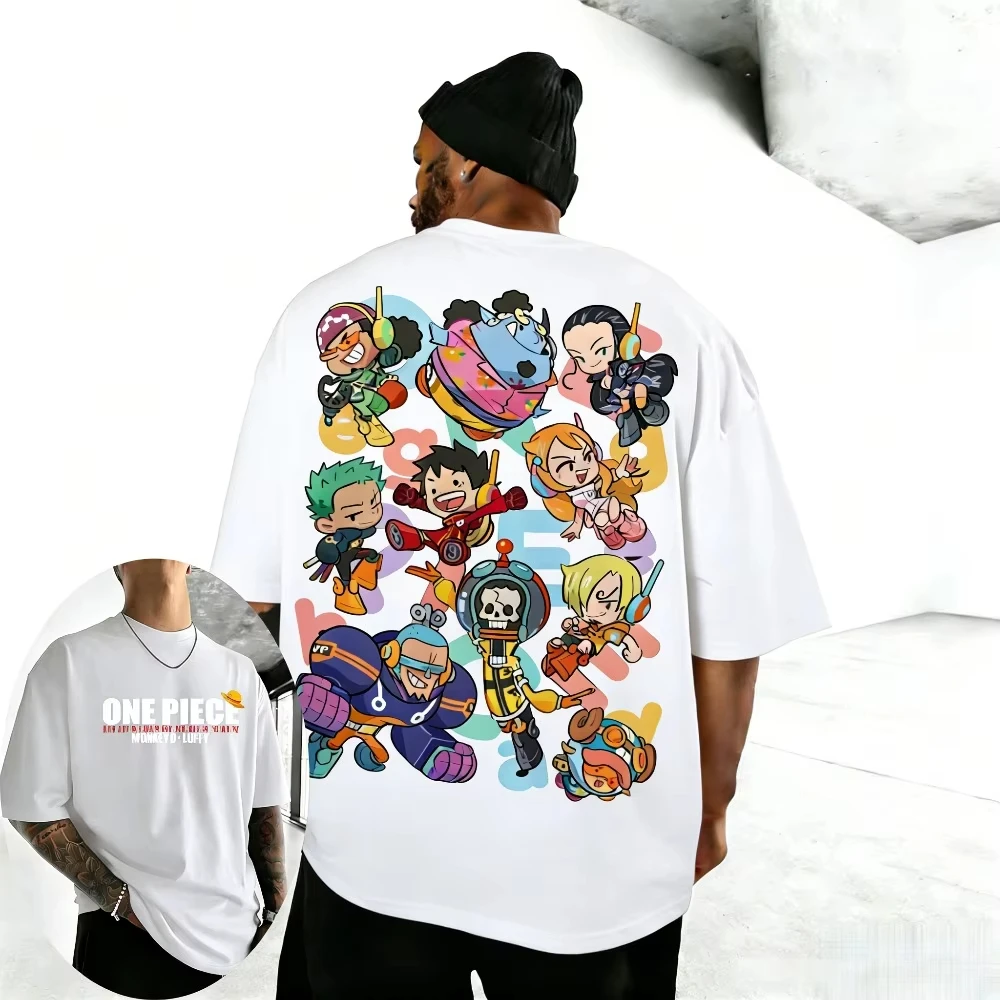Unisex T-shirt Straw Hat Pirates 2026 Summer New Edition Harajuku Anime Printed Casual Loose Parent Child Short Sleeve Top
